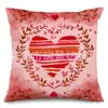 Funda de Almohada Más Vendida en Amazon Patrón de Flor de Amor Día de San Valentín Funda de Almohada Decorativa para Dormitorio Sofá Funda de Almohada de Lino