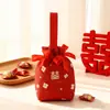 Saco de Presente para 26 Anos, Saco Vermelho para Doces de Casamento e Noivado, Embalagem de Presente, Saquinho Pequeno Requintado com Cordão