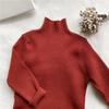 [en stock] Ropa coreana para niños de primavera y otoño, camiseta básica de punto de manga larga y cuello semi alto para niños y niñas, lana fina