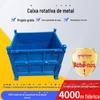 Azul Armazenamento Dobrável Caixa de Giro Shopping Shopping Supermercado Metal Container Transporte Logística Solda Caixa de Giro