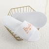 Estudio de Boda Hotel Fiesta Pantuflas Desechables Peludas en Stock Dama de Honor Novia Pantuflas Desechables Lentejuelas Inglés