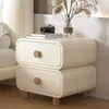 Criado estilo creme novo para quarto de casa criado de couro simples moderno instalação grátis pequeno armário de armazenamento