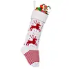 Meias de natal infantis transfronteiriças meias listradas de tricô meias altas decorações de natal meias de natal com sinos meias de elfo