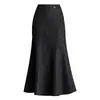 Falda de Lana Estampada Cola de Pescado para Mujer 2026 Otoño/Invierno Nueva de Cintura Alta Adelgazante Larga Elegante para la Oficina Falda de Cadera