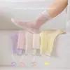 Meias de Algodão Respiráveis para Meninas Princesa do Sorvete, Meias Infantis Classe A, Meias Infantis de Malha Leve de Cano Médio Sem Costura
