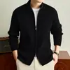 Cardigã com Gola Cruzada Tricô Masculino 2026 Outono/Inverno Novo Casual Manga Longa Suéter Espesso Quente Roupa Externa Masculina