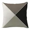 Amazon Funda de almohada geométrica de lino gris escandinavo Suministros para el hogar transfronterizos Funda de almohada impresa para oficina
