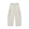 Planetmusic calça larga de corte tridimensional retrô japonesa masculina solta calça curva calça de trabalho 0450