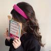 Colección Rosa Rosa ~ estilo coreano grueso de alta calidad estilo Chanel Rojo Rosa esponja de celebridad de Internet diadema alta con calavera para mujer