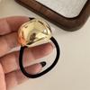 Anillo elástico para el cabello cóncavo-convexo de metal con personalidad y diseño de nicho, cuerda para el cabello geométrica de viento frío que combina con todo, cuerda para la cabeza con temperamento retro