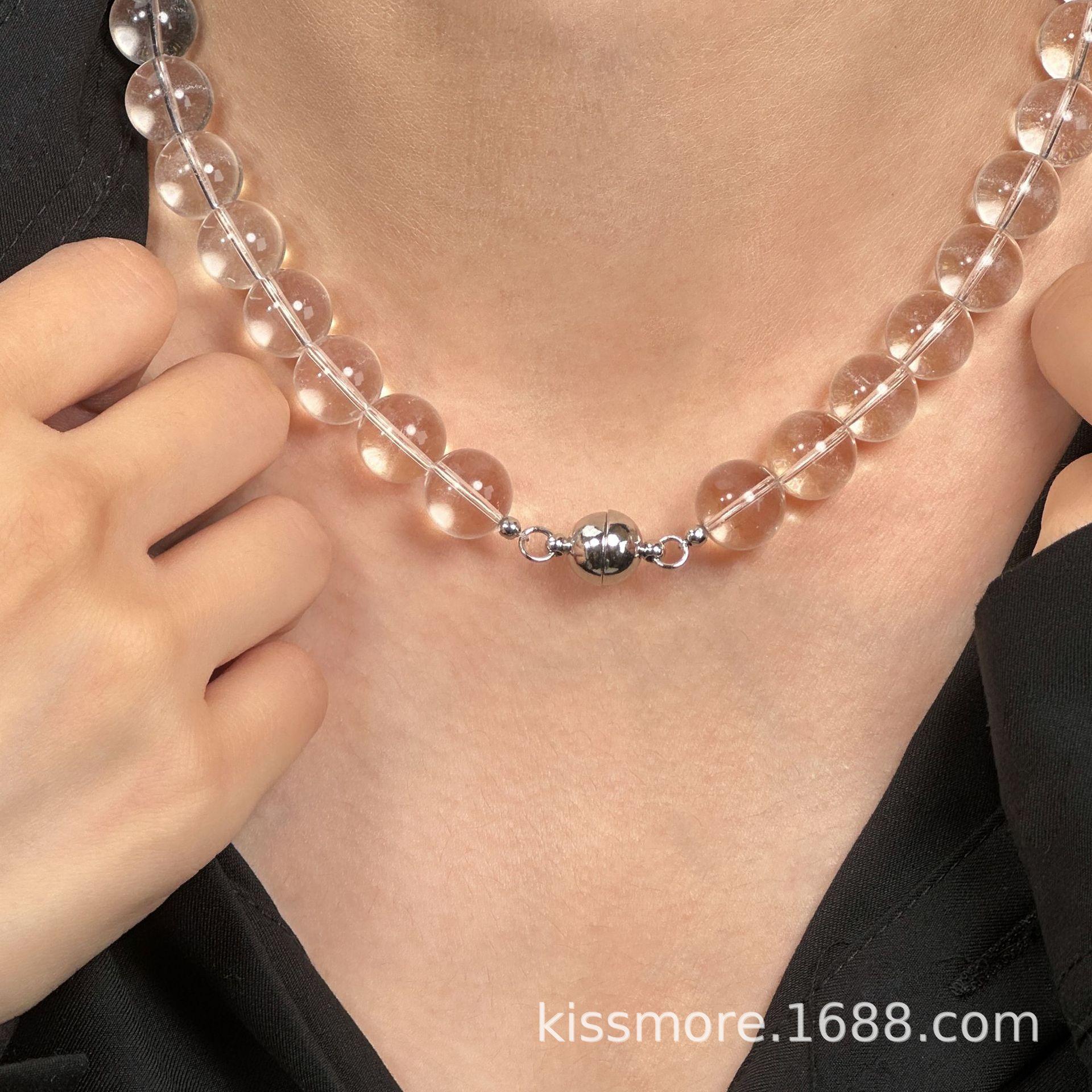 半球磁铁白水晶圆珠项链29.jpg
