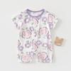 Mameluco de manga corta para bebé Algodón puro Sin costuras Traje para aire acondicionado Verano Ropa de verano para recién nacido Verano Fino Niña Ropa de verano para bebé