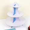 Suporte de Bolo de Aniversário de Três Camadas Suporte de Bolo para Festa de Aniversário Bandeja de Prato de Bolo Bandeja de Copo de Papel