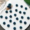 Joyería de uñas tallada con diseño de rosa teñida azul vintage, accesorios para decoración de uñas con flores de rosa Guofeng mixtas