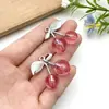 Accesorios DIY Corazón Dulce de Niña Resina Fruta Cereza Collar Pendientes Colgante Llavero Hecho a Mano Colgante