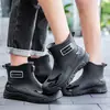 Botas de Lluvia Cortas Familiares Rosas para Días Lluviosos, Zapatos de vadeo Todo en Uno para Hombres y Mujeres, Zapatos de Goma para Todo Clima, Zapatos de Agua para Cocina
