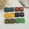 Pintura al óleo cuadrado onda de agua cóncavo resina parche accesorios diy aretes tocado botón mayoreo