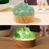Luz de noche de cristal natural transfronteriza, racimo de dientes de amatista, creativa, interfaz USB, adornos de luz de noche de ambiente para mesita de noche