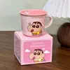Taza de Cerámica Linda de Crayon Shin-Chan Taza de Agua con Escala para Niños Taza de Café para Pareja Desayuno Regalo de Cumpleaños