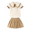 Uniforme Escolar para Alunos do Ensino Fundamental Roupas de Verão Jardim de Infância Roupas de Jardim Conjunto de Duas Peças Novo Roupas de Classe para Meninos e Meninas Traje de Performance para o Dia das Crianças