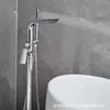Torneira de Banheira Quente e Fria de Controle Duplo em Cobre Puro, Torneira Integrada, Conjunto de Chuveiro de Piso