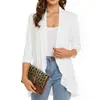 Roupas Femininas Europeias e Americanas Transfronteiriças Estação Independente da Amazon Outono Novo Cardigan de Cor Sólida Jaqueta Manga Sete Babados Top