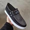 Zapatos de lona para hombre, nuevos, de primavera y otoño, sin cordones, para estudiantes, informales, cómodos y transpirables, de tela antigua de Beijing.
