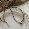 Collar de Acero de Titanio con Piedra Natural de Estrella y Luna Vintage Joyería de Lujo Ligero de Nicho Accesorios de Cadena para Clavícula de Gama Alta para Mujer