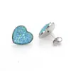 Existencias listas del fabricante 13*14mm Corazón Acero Inoxidable Aretes Aliento de Bebé Corazón Durazno Racimo de Cristal Aretes Aliento de Bebé Aretes