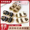 Suministro Directo Personalizado del Fabricante de Sandalias de Perlas para Bebés Niñas, Nuevo Modelo de Comercio Electrónico, Sandalias de Suela Suave de Verano para Niños Pequeños y Medianos, Sandalias para Niñas