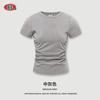 Sé Ropa de Mujer 2025 Verano Marca Americana de Moda Camiseta Redonda Adelgazante Y2K Chica Caliente Hombro Normal Lavada Manga Corta Top para Mujer