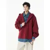 Sudadera Falsa de Dos Piezas para Niños en Primavera y Otoño Americana Pesada Simple Deportes al Aire Libre Marca de Moda Chaqueta con Capucha Casual Holgada