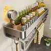 Prateleira de Armazenamento Tipo Sucção Potente para Cozinha com Gancho para Pendurar na Parede Doméstica Sem Furos para Armazenamento de Temperos e Condimentos