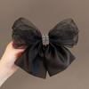 Malha Big Bow Headwear Spring Clip Advanced Sense Clip Black Back Head Hairpin Coreia do Sul Internet Acessórios de cabelo vermelho para mulheres