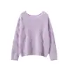 Suéter de Punto Suave de Estilo Francés para Otoño e Invierno 25 Nuevo Perezoso de Hombro Caído con Bordado de Toalla, Suéter de Cachemira de un Hombro para Mujer, Corte Holgado