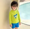Traje de baño de una pieza de manga larga dividida de secado rápido para niños, traje de baño de una pieza para bebé, protección solar para niños, playa, arena, nuevo, moderno