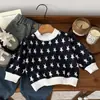 Sudadera infantil de otoño e invierno, top cálido de cuello redondo estilo coreano para niños pequeños, camiseta versátil casual de manga larga para niñas, camiseta básica para niños