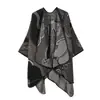 Moda Europeia e Americana Outono e Inverno Mais Vendido Jacquard Fenda Imitação de Caxemira Lenço Feminino Versátil Espessado Quente Xale Manto