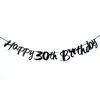 Banner de Cumpleaños Brillante con Números y Letras, Banner Redondo de Lentejuelas, Banner Cosido, Banner Cosido de Estrella de Cinco Puntas, Banner Triangular