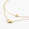 Suministro de fábrica, collar de mujer de acero de titanio de doble capa, simple y fresco, estilo japonés y coreano, elegante cadena de suéter que combina con todo, joyería