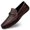 Sapatos Simples de Lã para Homem, Sapatos de Condução, Sapatilhas Slip-On, Sapatos Casuais Preguiçosos de Tamanho Grande, Sapatos de Couro de Vaca Slip-On de Primavera