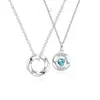 Collar para Pareja Anillo de Mobius Corazón de Tres Segundos Mismo Estilo del Pequeño Libro Rojo Cadena para Clavícula de Lujo Ligero Nicho de Gama Alta para Novia