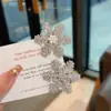 Pasador de Copo de Nieve para Mujer Nuevo Accesorios para el Cabello de Año Nuevo Otoño e Invierno Atmósfera Súper de Hada Clip Lateral de Pedrería Clip de Aleación