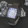 2024 Exportación Tipo Barril de Vino Negocios Moda Reloj de Cuarzo Carreras No Mecánico Volante Hueco Moda Reloj para Hombre