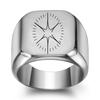 Anillo de Acero Inoxidable Liso Grabado con Láser Patrón de Estrella de 18 mm Estilo Europeo y Americano Transfronterizo Venta al por Mayor para Hombres