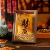 Moldura de Decoração para Hall de Entrada Cultural e Criativo da Montanha Wutai para Sala de Estar e Escritório, Apresentando o Deus da Riqueza e os Doze Signos do Zodíaco, com uma Chave Dourada para Abrir o Tesouro da Riqueza