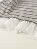 Top de Otoño para Niñas Bangxuan Camiseta de Manga Larga Rayada para Niños Ropa Falsa de Dos Piezas Cuello Redondo Volantes Top para Bebé