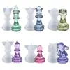 Molde de Silicona para Gota de Cristal DIY Pieza de Ajedrez Estéreo Tablero de Ajedrez Molde de Silicona Juego de Ajedrez Casero Hecho a Mano Mesa