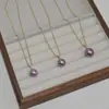 [Preço de Limpeza] Fivela de Semente de Melão Pingente de Pérola Colar Roxo Vermelho Brilhante Simples e Elegante Versátil Pérola Única