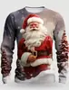 Nuevo Suéter con Estampado Navideño Patrón Digital Navideño Cuello Redondo Camiseta Europea y Americana